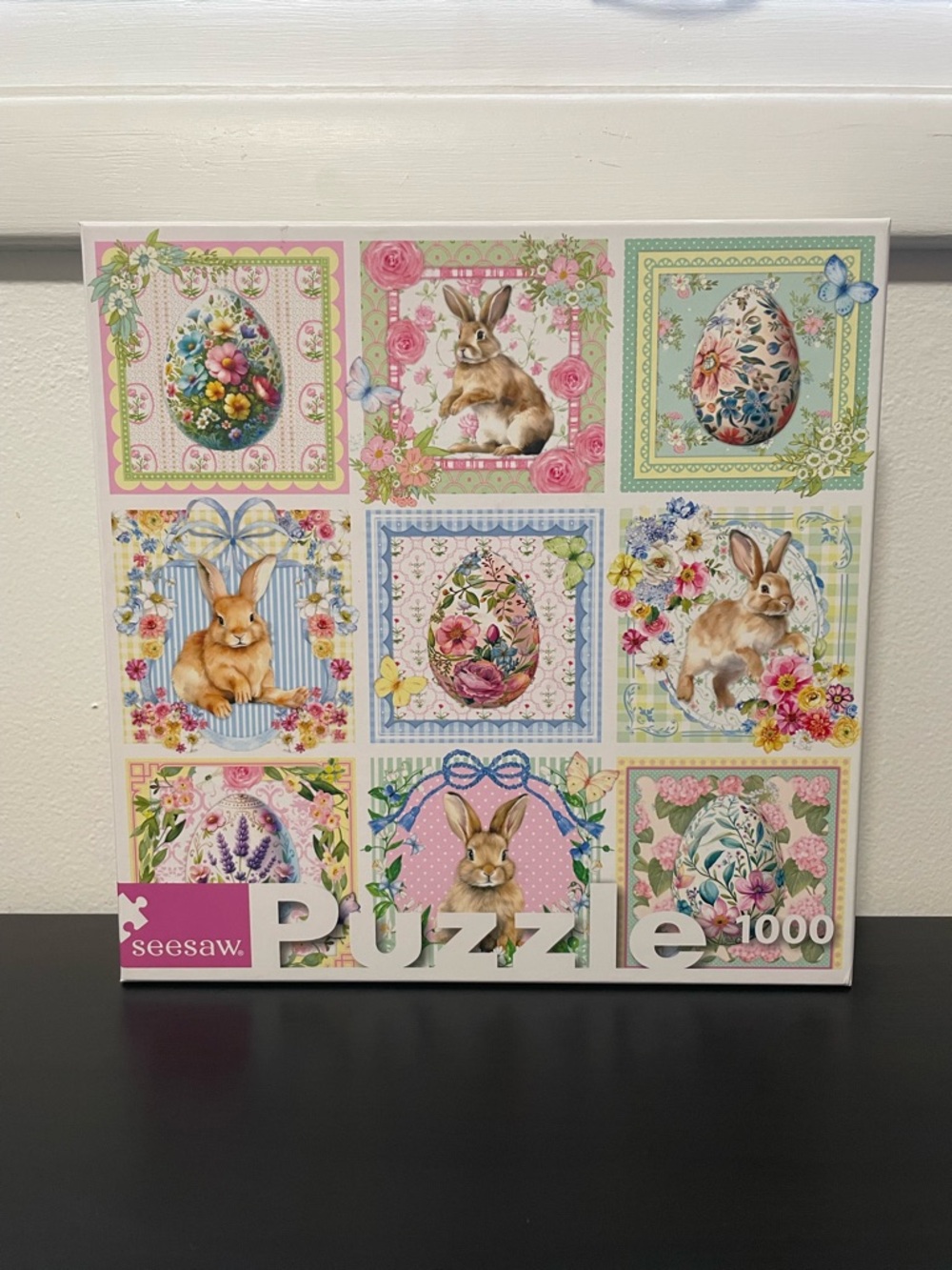 Seesaw Spring Has Sprung Easter Jigsaw Puzzle 1000 Pc NEW Bunny Rabbits Flowers